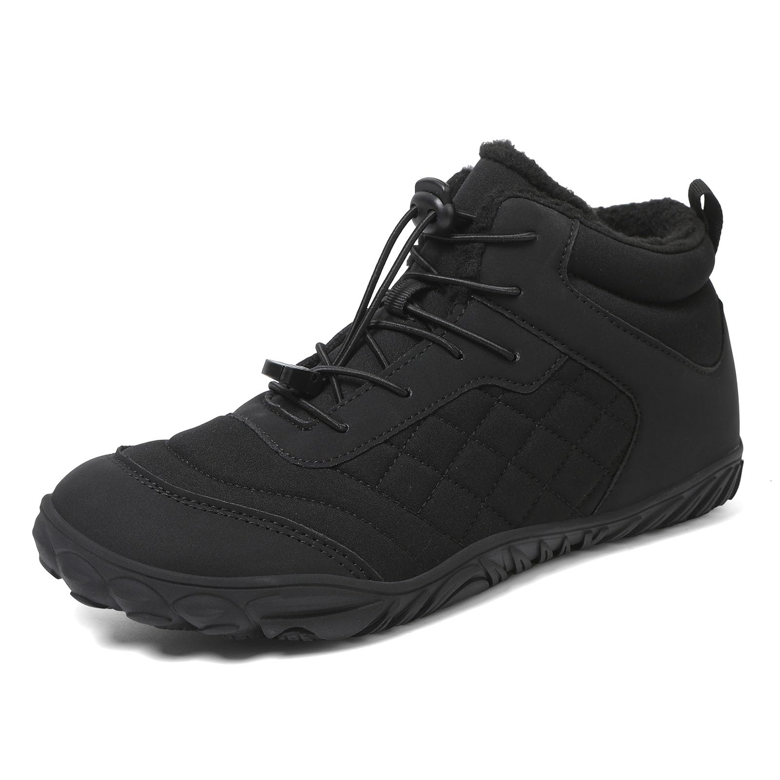 RUMPRA Mens Womens Barefoot Snow Boots Fur Lined and Waterproof Winter Boots Minimalist Wide Toe Box Zero Drop