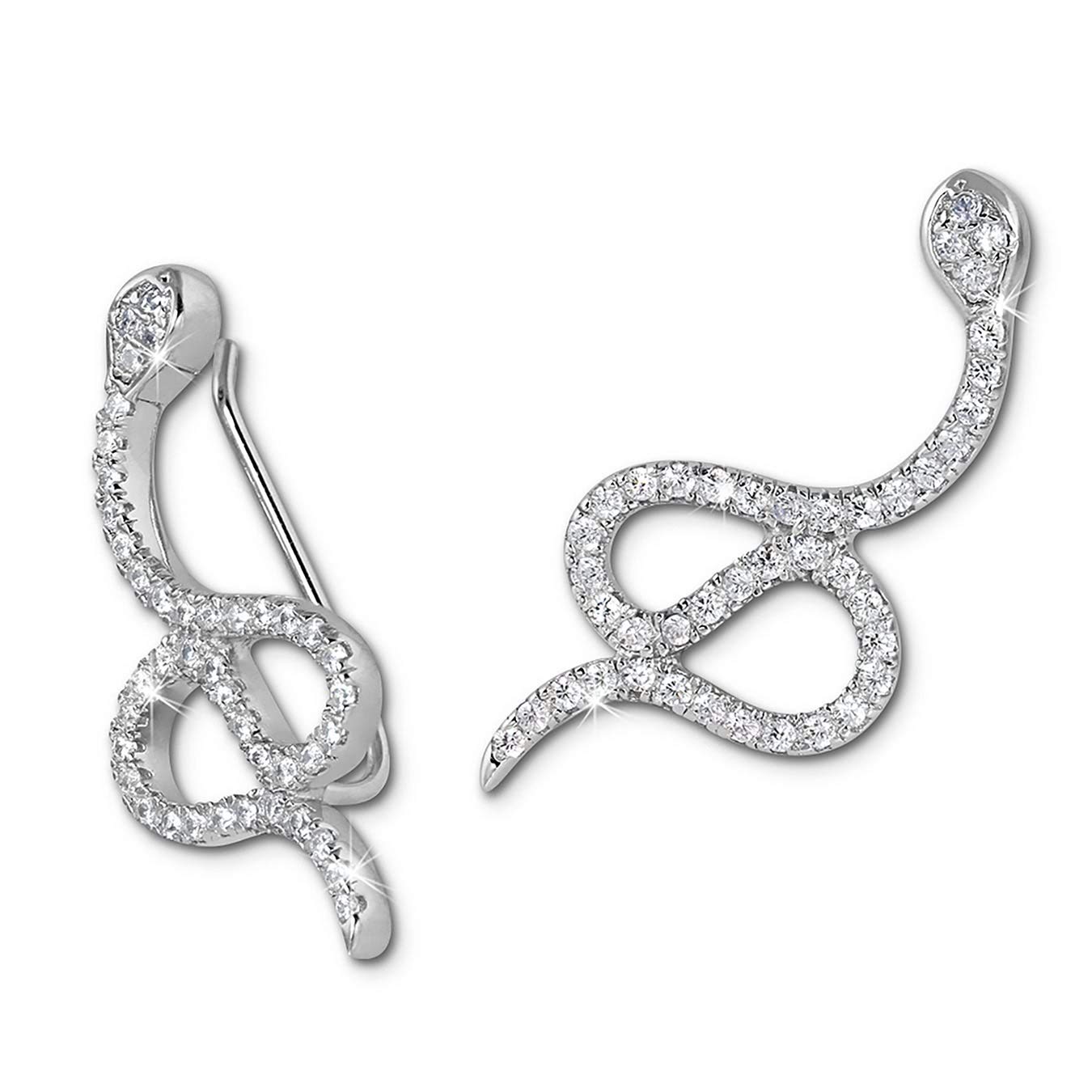 Silberdream Bianco Ear Polso Serpente Orecchini Zirconi