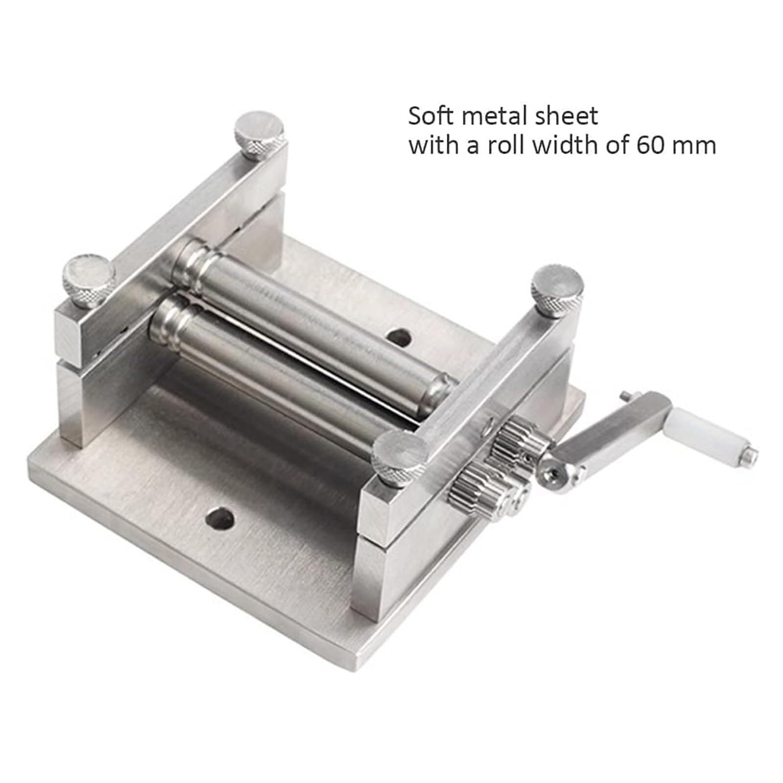 Máquina laminadora manual de placas, herramienta de rollo de chapa de acero inoxidable para doblar metal suave, rodillo de 13 mm y 60 mm de ancho para rizar materiales de modelo