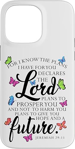Funda para iPhone 14 Pro Max Christian Faith Jeremiah 29 11 Inspiring Butterfly Art Mujer