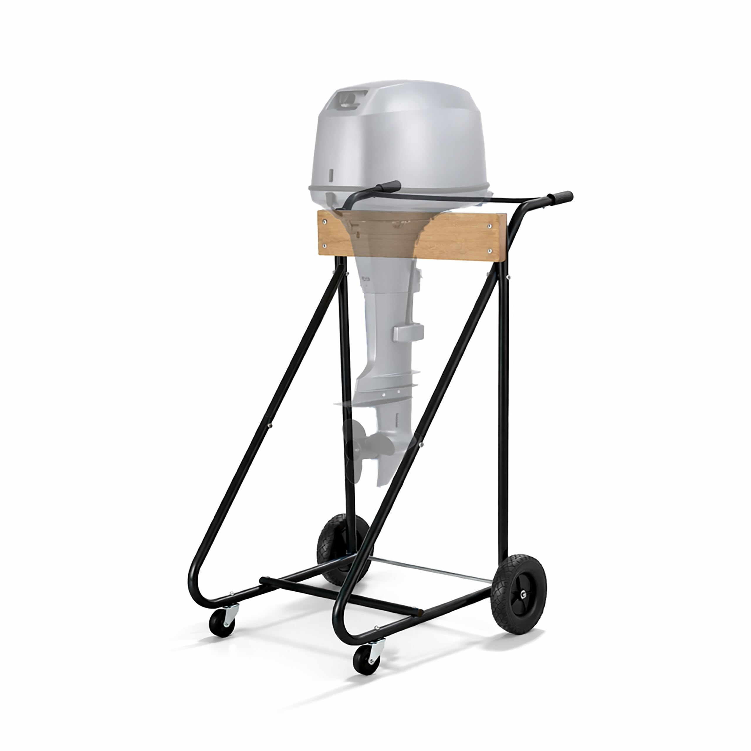 Relaxdays Cavalletto per motore fuoribordo, trasporto e stoccaggio, nero | Per gambo lungo fino a 150 kg, in acciaio