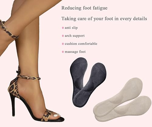 Miniatura 9 de Insertos de cojín de tacón alto para mujer, plantillas adhesivas de alivio de tacón alto  que evitan el deslizamiento, plantillas de amortiguación