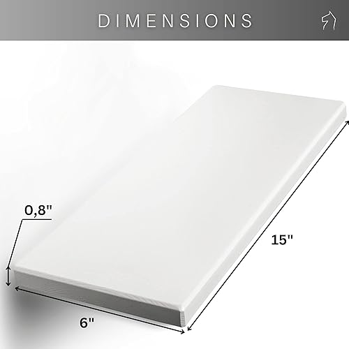 Miniatura 2 de EWART WOODS Juego de 3 estantes flotantes de pared, libro de madera de 15 pulgadas y estante de exhibición para pared, decoración rústica de madera