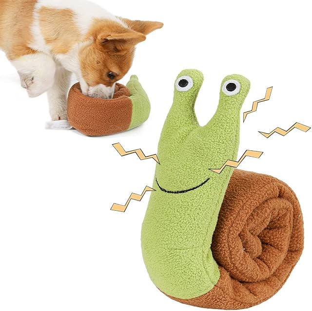 Ceneco Squeak Dog Toys Stress Release Game for Boredom, Interactive Dog Toys, Dog Puzzle Toy IQ Training, Dog Snuffle Toys, Treat Dispensing Toys SuitSnail