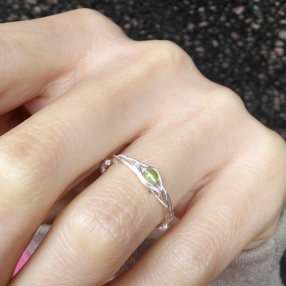 peridoto natural Anillo hecho a mano original de piedra semipreciosa de plata de ley 925 (9)
