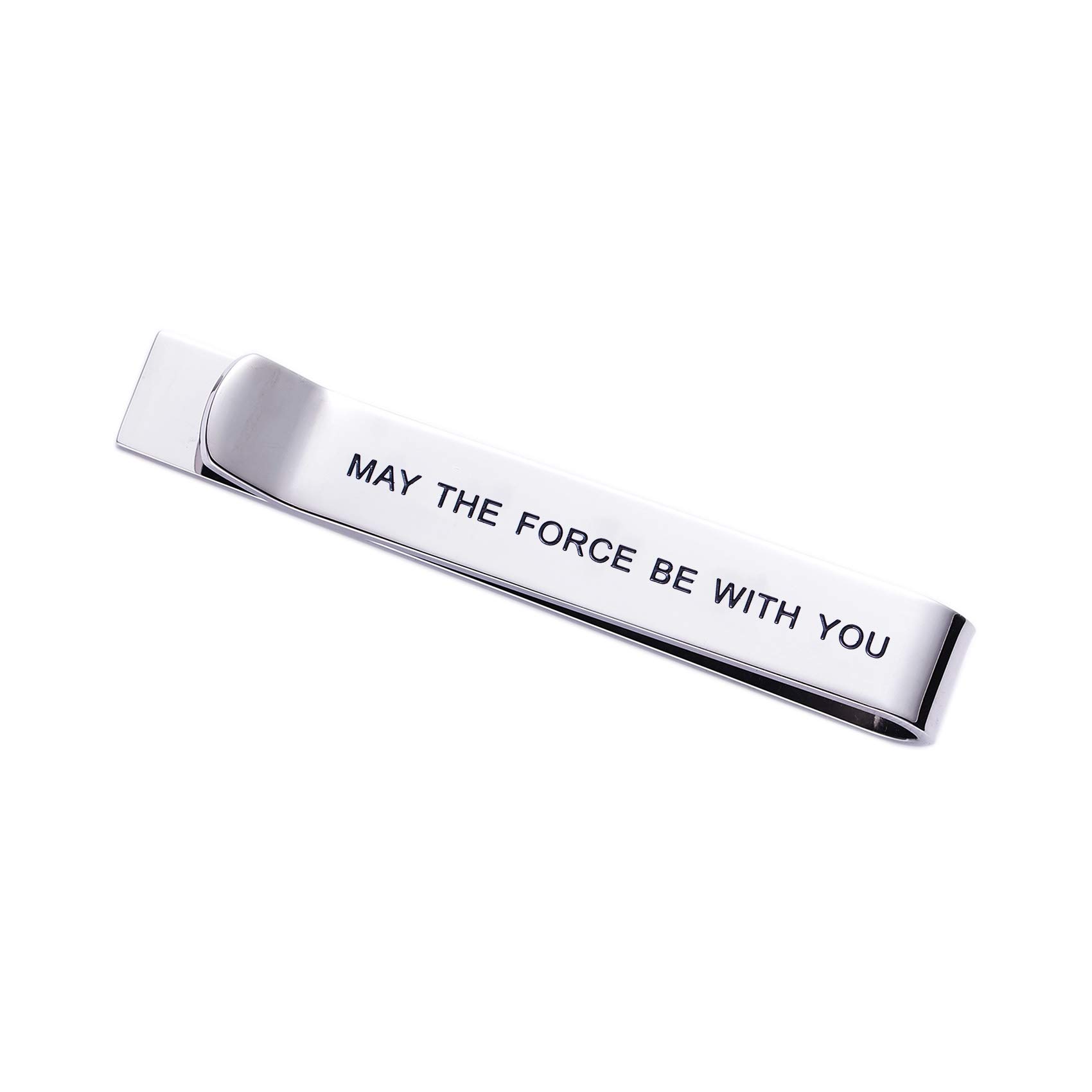 LParkin May The Force Be with You spinka do krawata Star Wars Fan prezent zabawny prezent stal nierdzewna polerowane wykończenie spinki do krawata mężczyźni kobiety