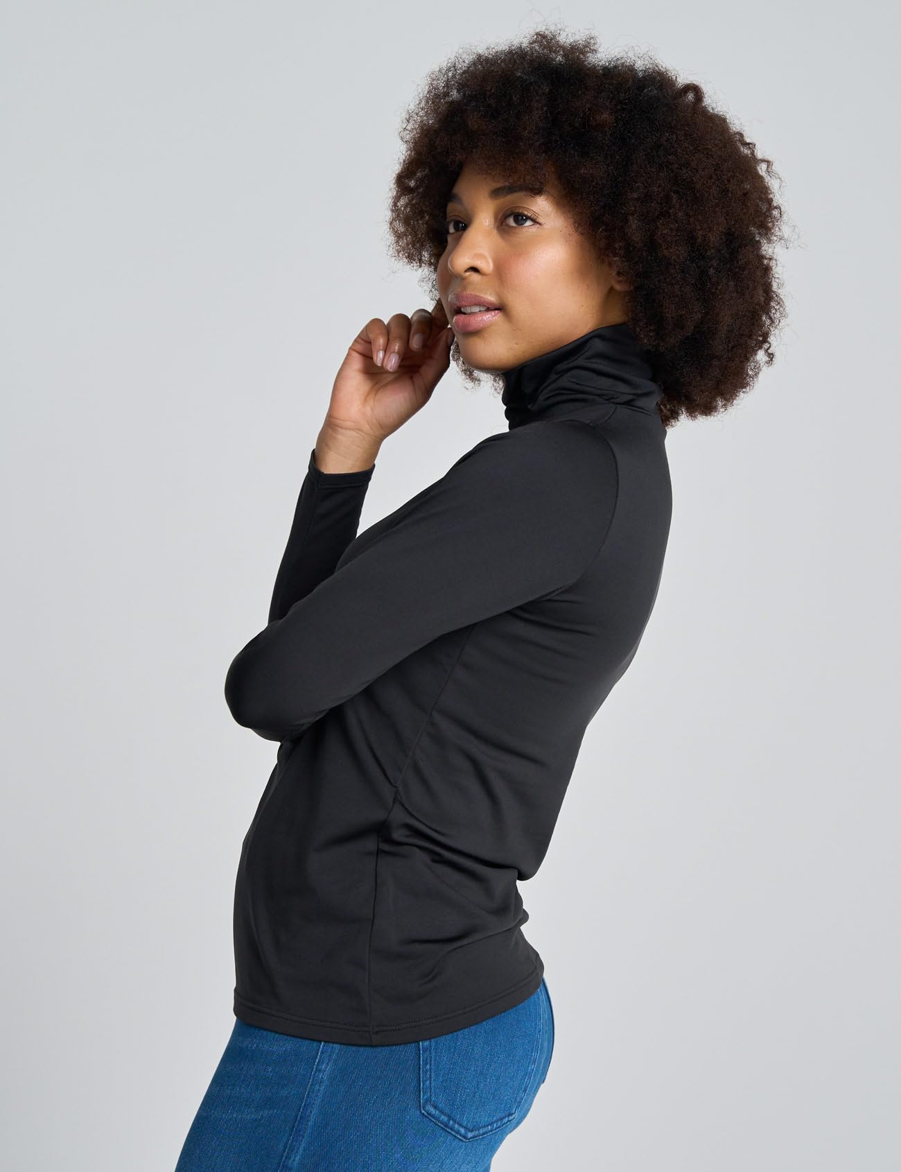 LAPASA Haut Thermique Col Roulé Femme Maillot de Corps à Manches Longues sous-Vêtements Automne-Hiver Chaud L88/L90