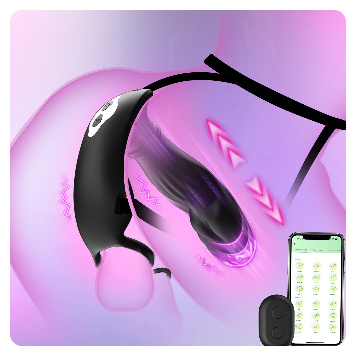 Amazon.com: Wearable Thrusting Prostate Massager Anal Vibrator, Strap On Vibrating  Anal Toys for Men with Silicone Cock Ring, Hands Free Male Sex Toy Prostate  Stimulator with Remote Control and APP : Health