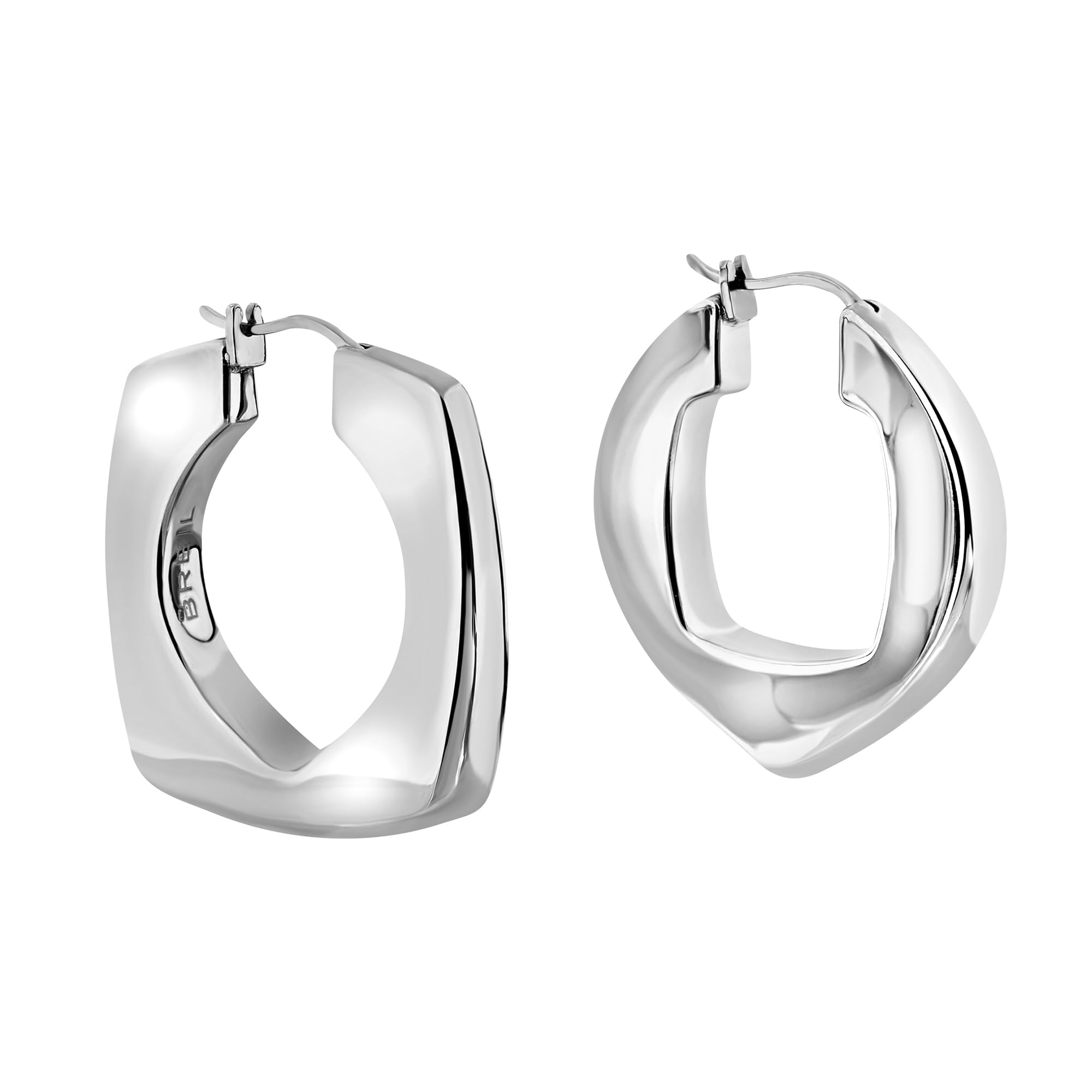 Joya Breil TJ3944 colección TETRA GOES BIG, pendientes para hombre de acero color plata talla 34 con sin piedras