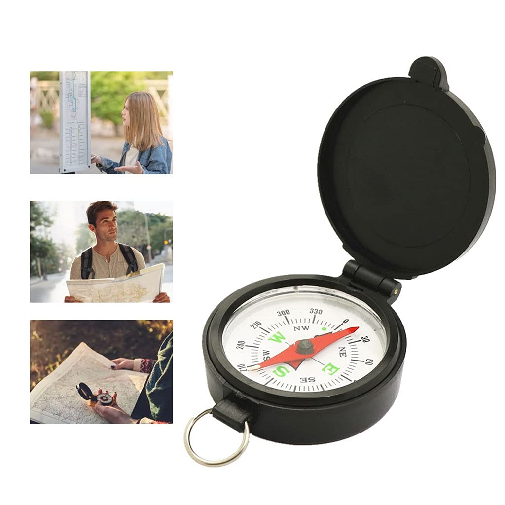 boussole pour les activités extérieures, boussole Boussole for camping, randonnée, trekking, escalade, voyage, noire, 46 x 16 mm