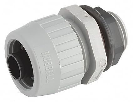 Hubbell - 4728 - Liquid-Tight Conduit Fitting: 2 in Trade Size, Straight, Non-Insulated, Gray