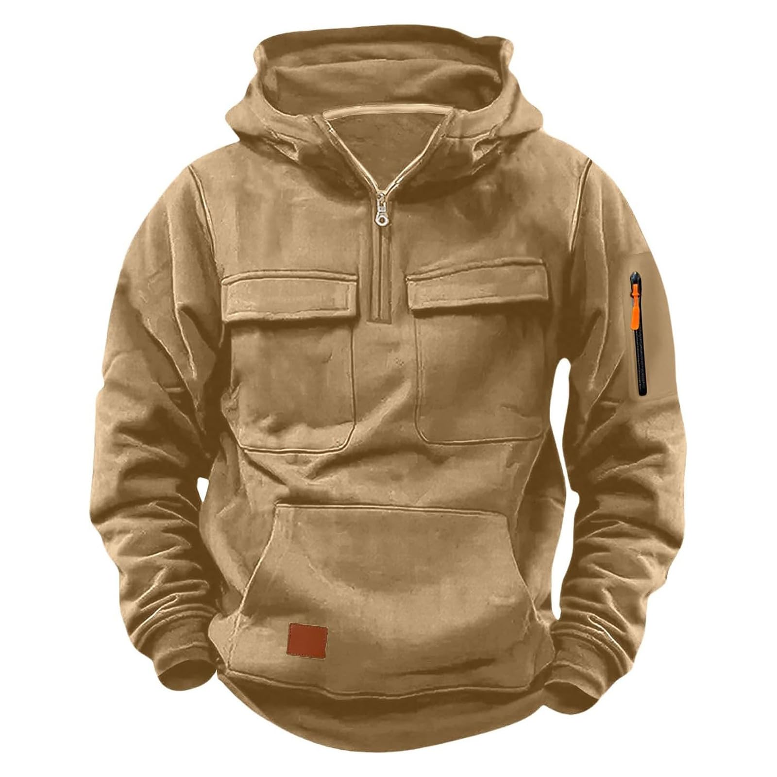 Generisch Tactical Hoodies for Men,Boys ，Tactical Sweatshirt, New Zipper Hoodies, Quarter Zip Hooded Pullover, with Pocket