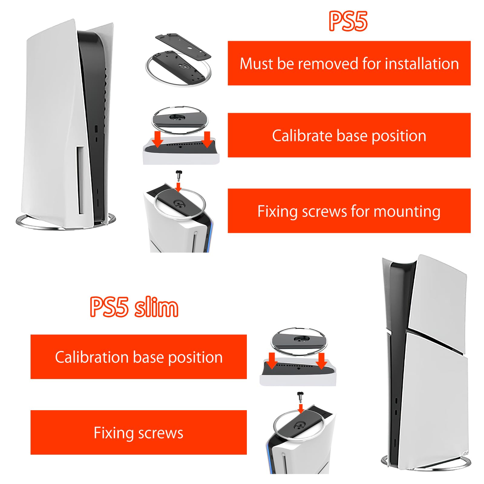 Supporto Verticale Per PS5 Slim: La Base Nera Antiscivolo Per Tenere In Piedi La Tua Console PlayStation 5 (Disco E Digitale)