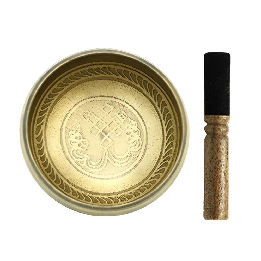 Set di campane tibetane, campane tibetane fatte a mano, per yoga, attenzione e meditazione, campana tibetana per yoga, rilassamento, donne e uomini (ciotola + martello)