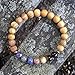 7 Chakra Bracelet for Women with Real Stones, Palo Santo Bracelets for Negative Energy Protection, Handmade Reiki Healing Gemstone Jewelry, Spiritual Gifts for Yoga Lover