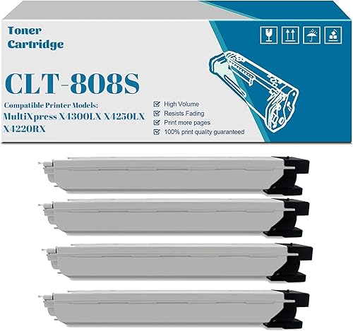 KIYOR Cartucho de tóner de repuesto compatible para impresora Samsung CLT-K808S CLT-C808S CLT-M808S CLT-Y808S, uso para impresora MultiXpress