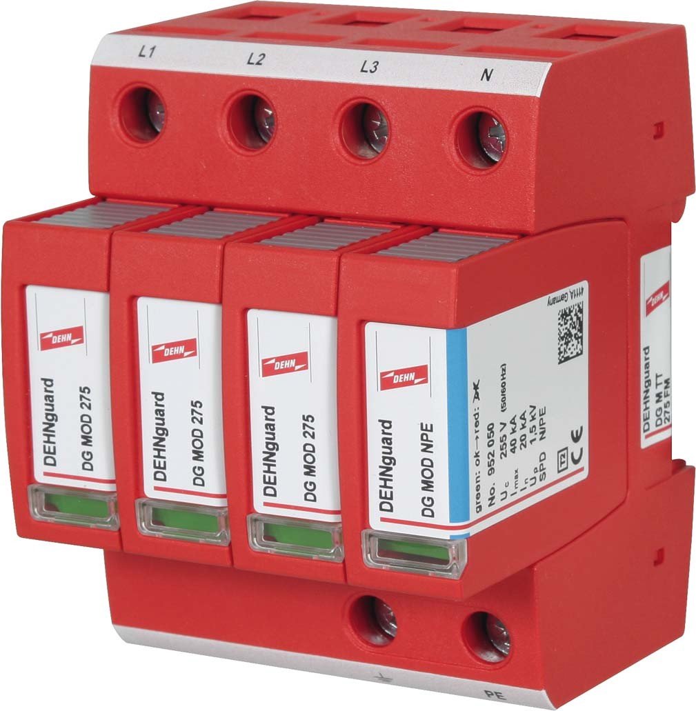 DEHN DG M TT 275 FM protezione da sovraccarico 230-400 V Rosso