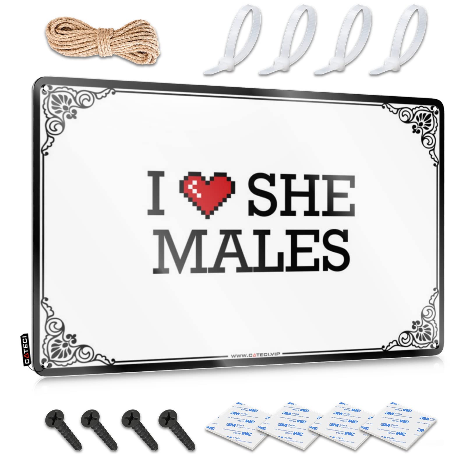 Tin Metal Decor Necessities Ready To Hang - I Love She Males Soft Area For Campsite(30X40CM)