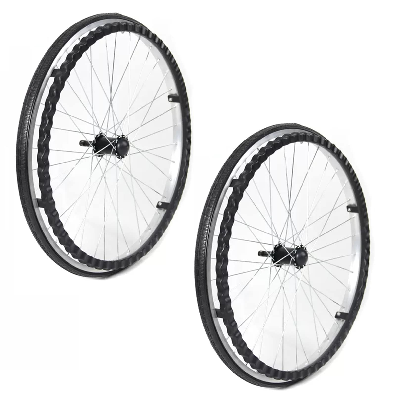 Akcesoria 61.0 cm tylne koło, antypoślizgowe solidne koło ze stopu aluminium, dla osób starszych, niepełnosprawnych instrukcja/czarny/24 cale