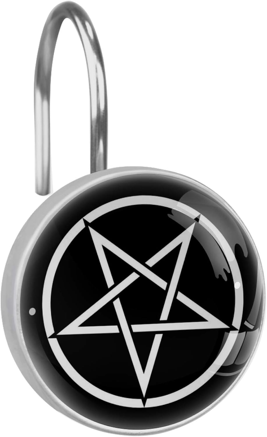 LORVIES Satanism Pentagram Shower Curtain Hooks Set of 12, Stainless Steel Shower Hooks Decorative Hanger Rings Rust Resistant for Bathroom Kids Room Fashion Home Decor