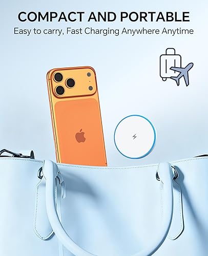 Miniatura 5 de Cargador inalámbrico magnético, paquete de 2 cargadores inalámbricos de 15 W, almohadilla de carga rápida con cable USB-C y adaptador USB a USB C,