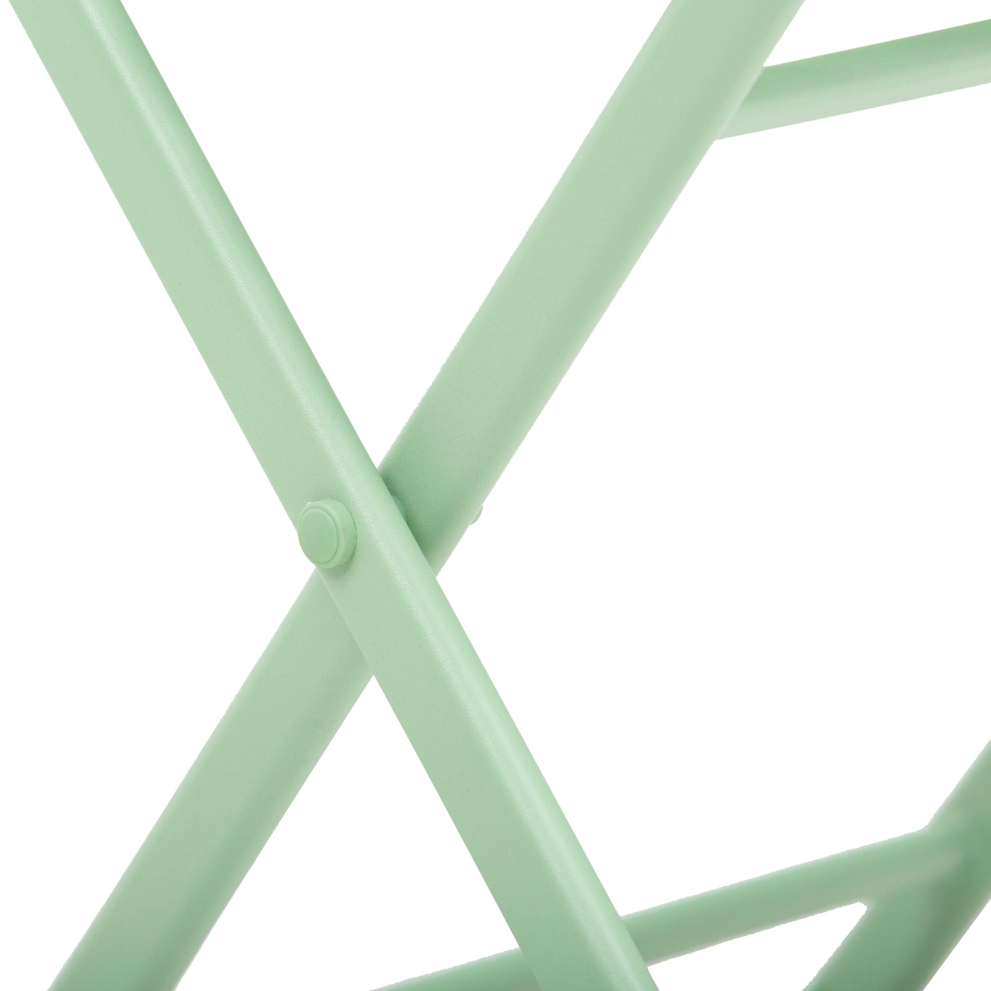 Outsunny Salon de Jardin Bistro Pliable Table Carrée 60x60x71 cm Métal Thermolaqué Vert d'Eau avec 2 Chaises