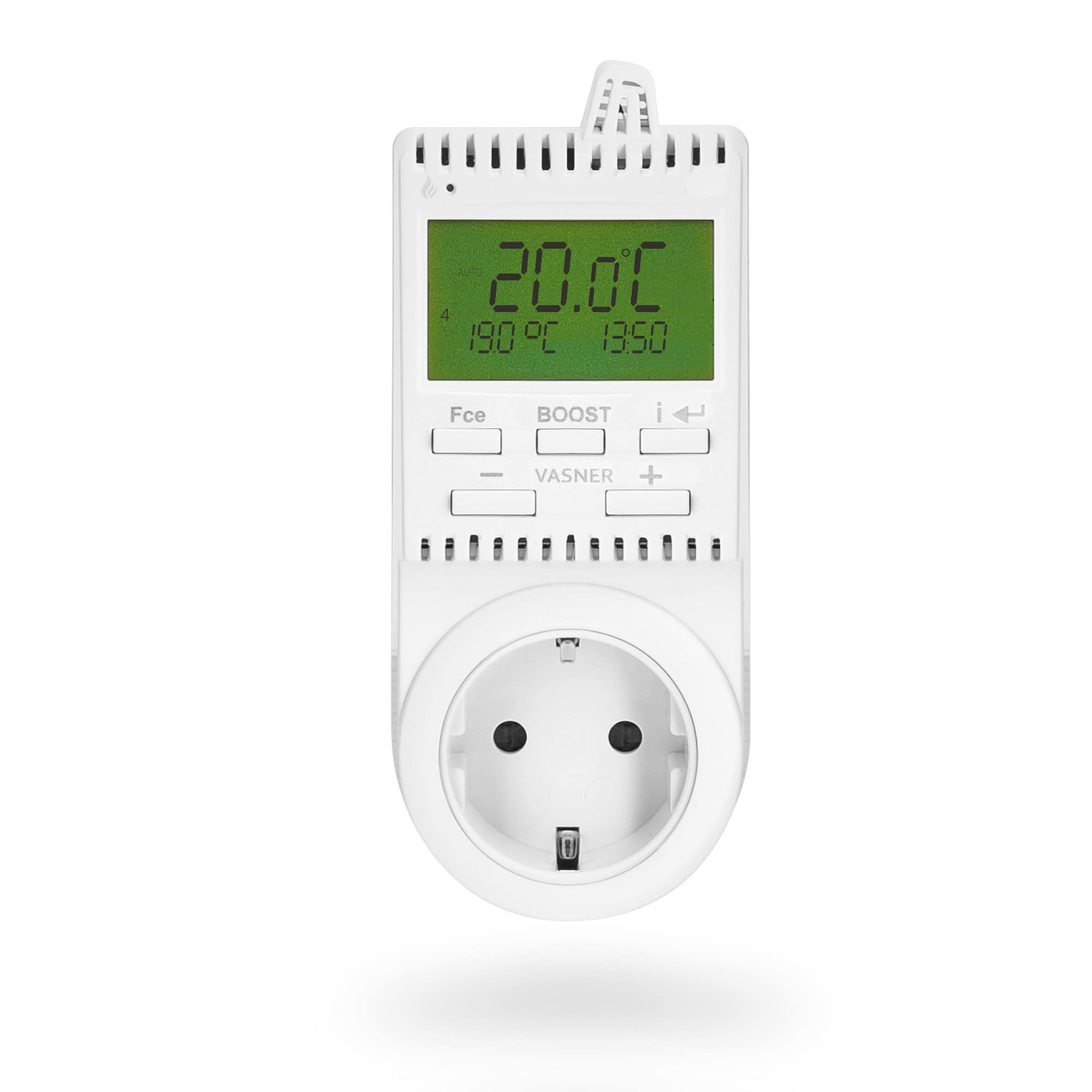 VASNER Universal-Thermostat VUTX3 – programmierbares Steckdosenthermostat zur Steuerung von Elektro Heizungen & Klimageräten, Infrarotheizung, Temperaturregelung 5°C bis 39°C, max. 3.600W, 230V/16A