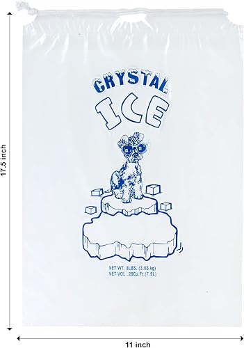 Miniatura 2 de Infinite Pack Bolsas de hielo de 8 libras con cordón, 400 bolsas de cubitos de hielo rellenas a máquina, resistentes y reutilizables para