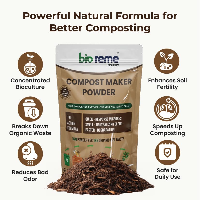 Image of Bio Reme Compost Maker Powder (900g) - Eco-Friendly Microbes for Faster, Odor-Free Composting & Richer Soil