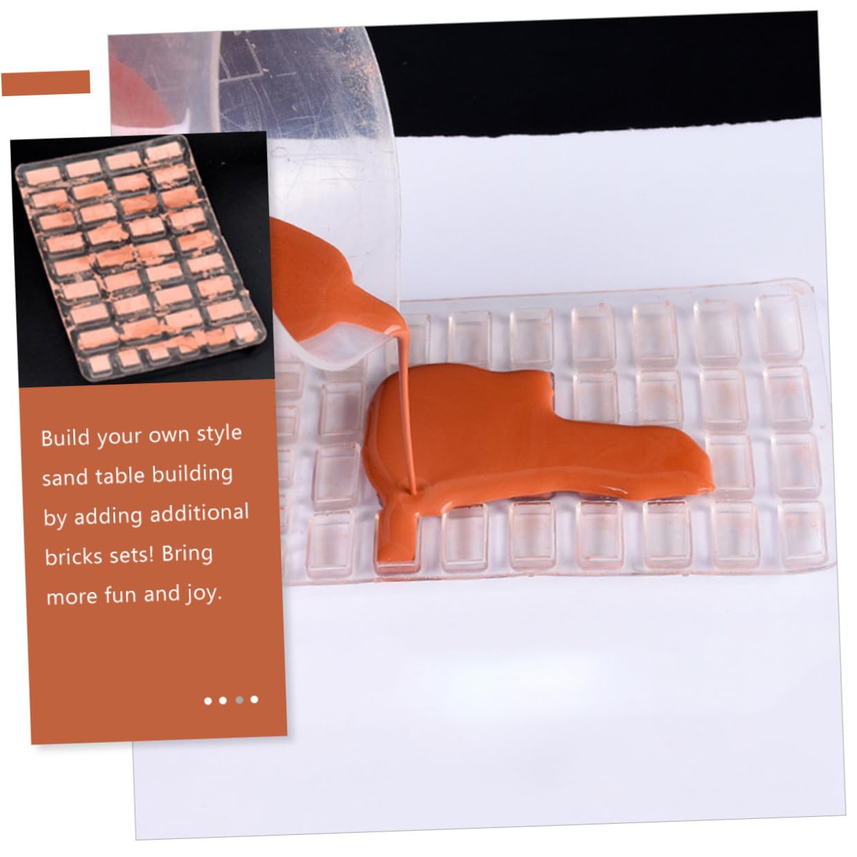 Kit Stampi in Silicone per Mattoncini Miniatura per Costruzioni Diy, Portatile e Conveniente, per Decorazioni Microlandscape e Attività Creative per Ragazzo Ragazza