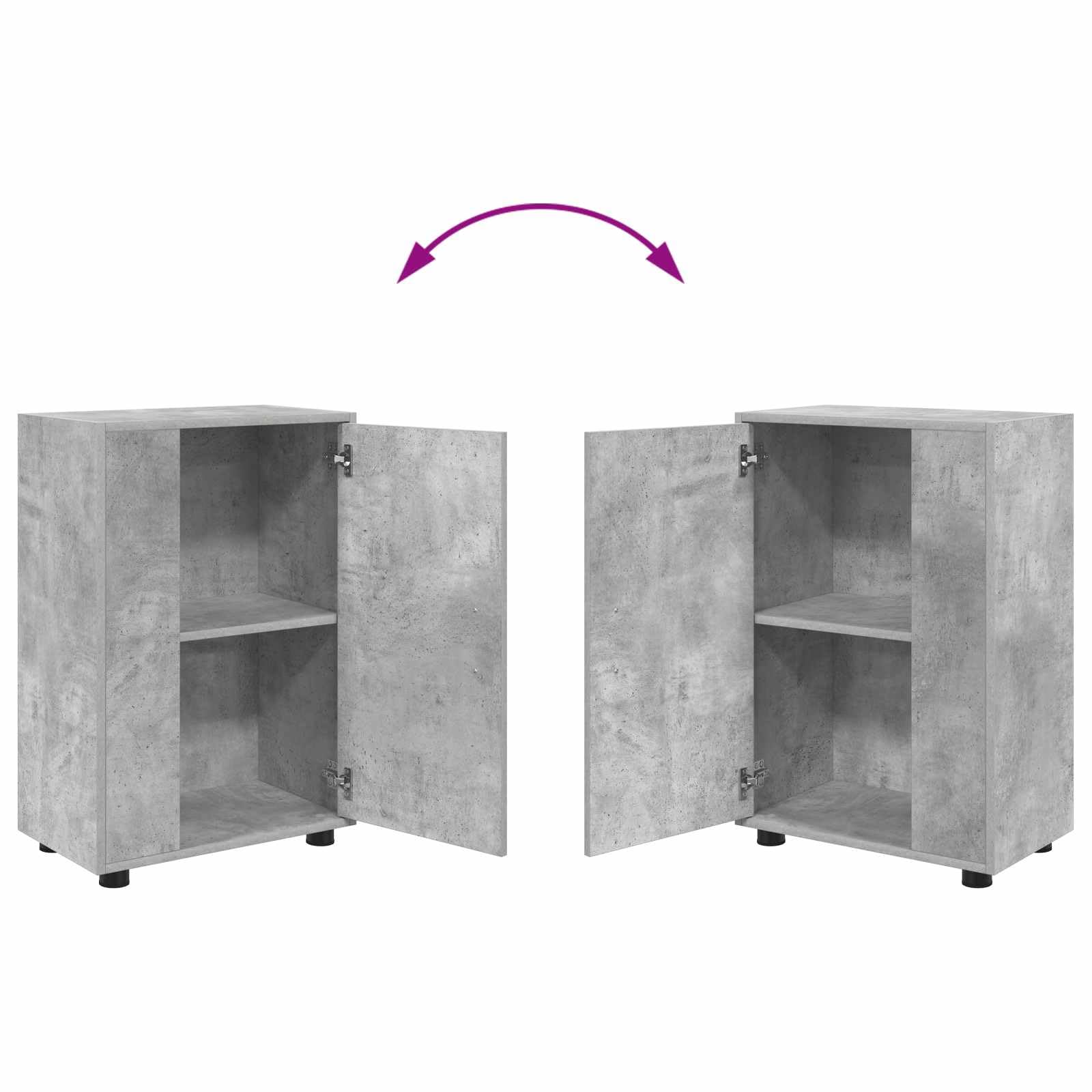 vidaXL Set mobile TV 4 pcs Grigio cemento Legno multistrato, Soggiorno, mobile moderno, armadio a parete, supporto TV, mensole modulari, arredo elegante per interni pratici