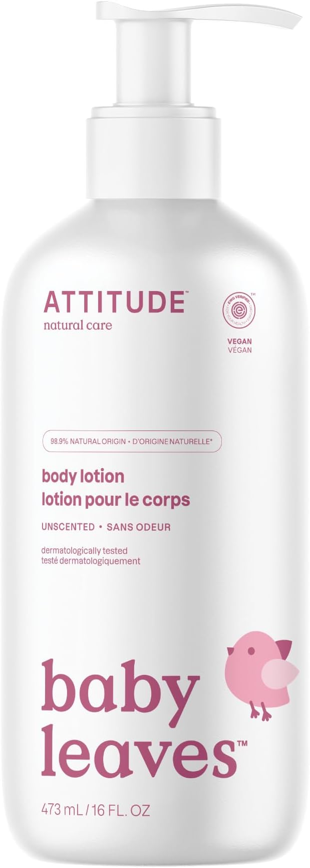 ATTITUDE Fragrancefree Body Lotion for Baby, EWG Verified, Plant and