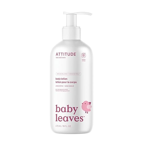 ATTITUDE Loción para bebés, humectante verificado por EWG, crema hidratante dermatológicamente probada, vegana y libre de crueldad, sin perfume, 16