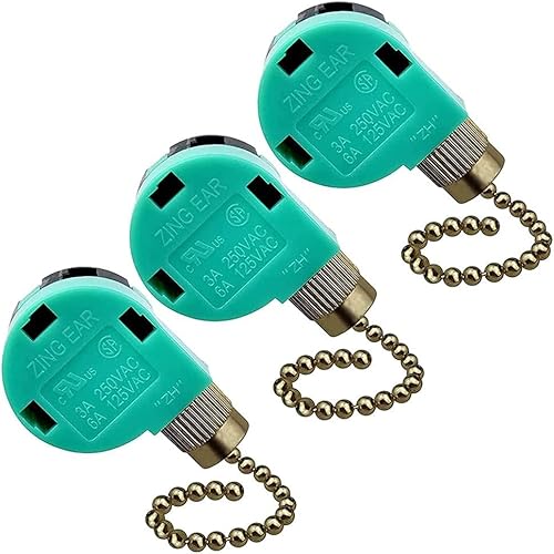 Interruptor de ventilador de techo, 3 velocidades, 4 cables, Ze-268S6, interruptor de cadena de repuesto para control de velocidad