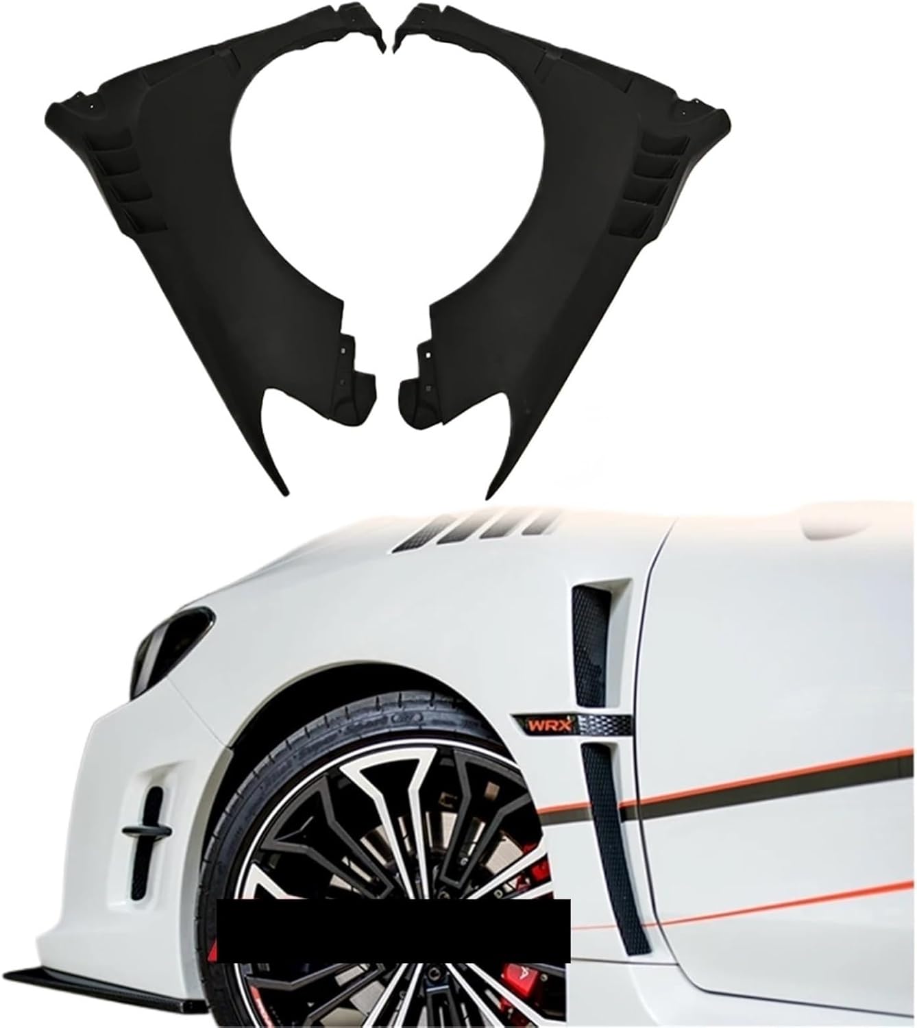 FRP Unpaint Front Bumper Fend Pair Compatible for Subaru Impreza 14-18 VA WRX STI