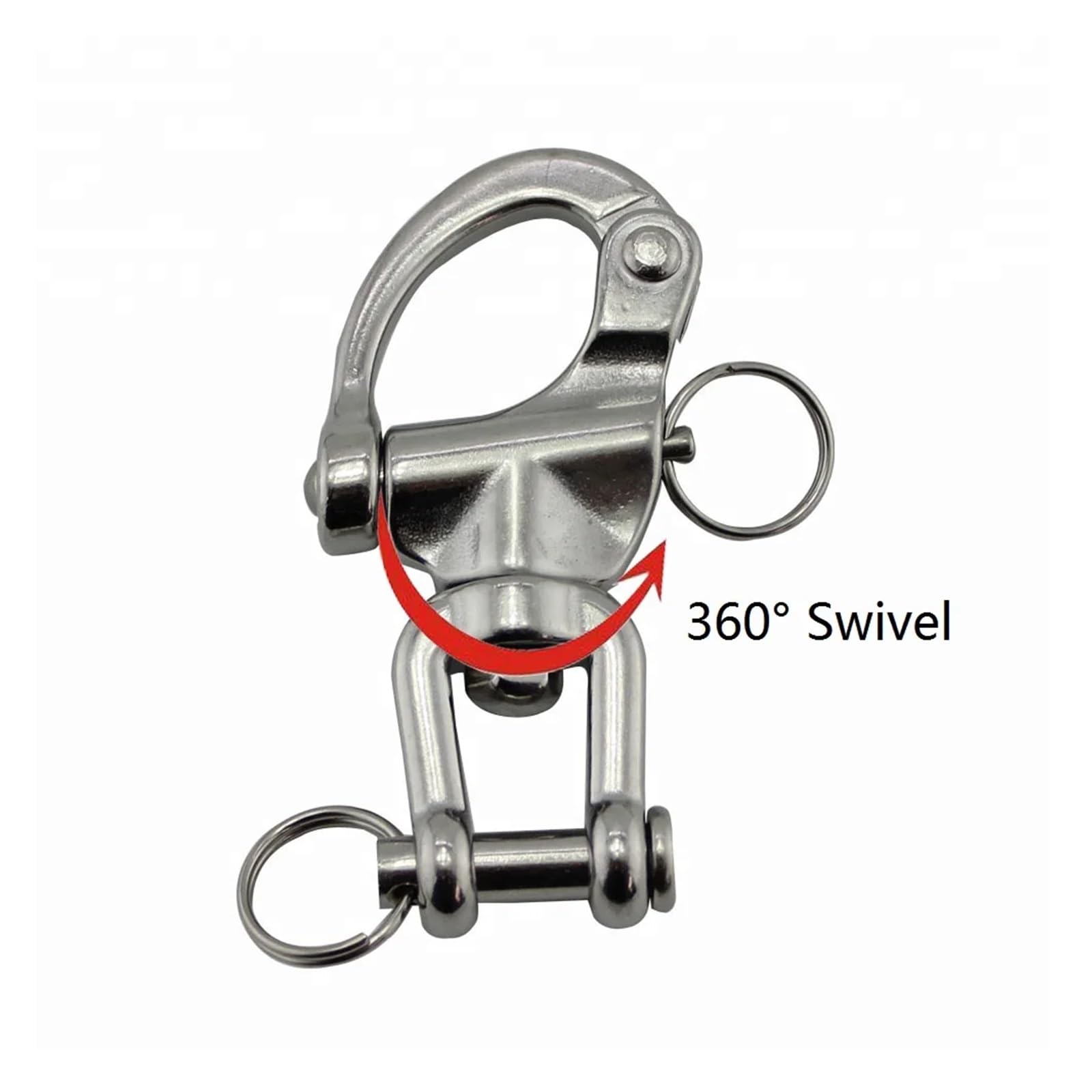 Grilletes acero inoxidable 3 piezas de grillete giratorio seguridad acero inoxidable 316 con pasador horquilla 70mm 87mm 128mm grilletes bloqueo eslabones cadena grande Metal for aparejos(70mm)
