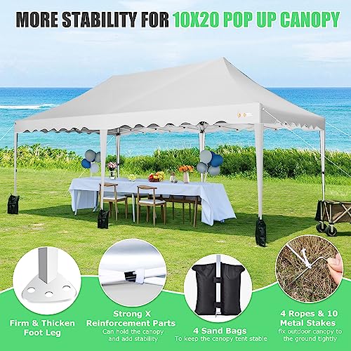 Image of HOTEEL Folding Gazebo 3 x 6 Gazebo Waterproof Stable Party Tent Foldable Folding Tent with 6 Side Walls & Roll Bag & 4 Sand Bags, Easy Assembly for Weddings, Commerce, Parties, UV50+ Protection, White