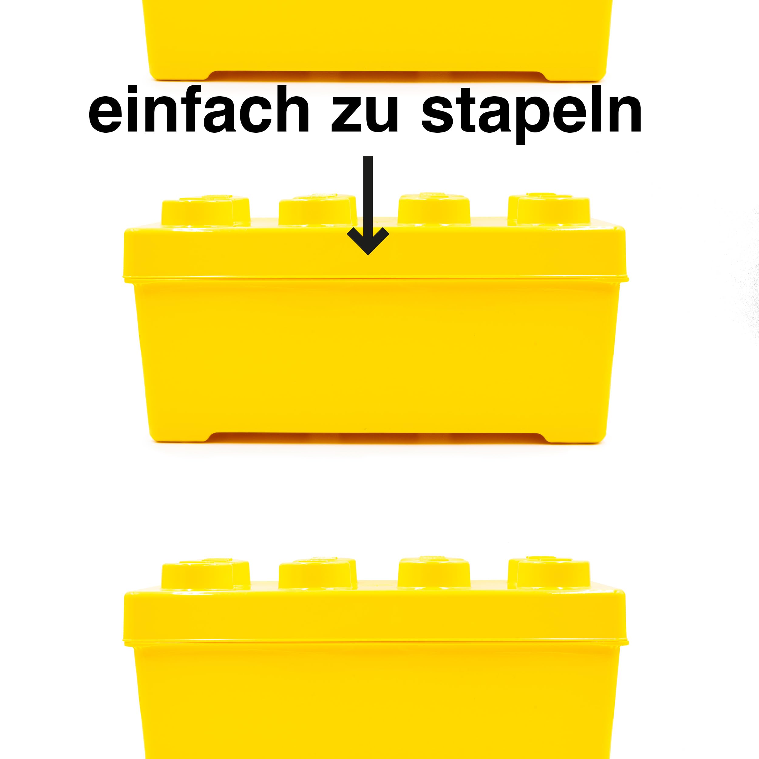 Żółte pudełko do przechowywania z pokrywką, LEGO