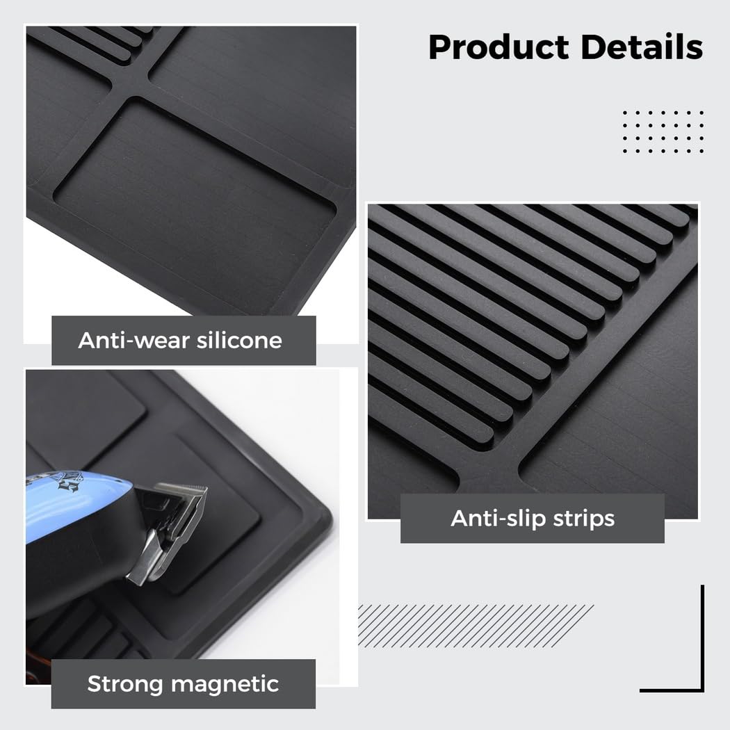 Barber Tool Organizer Mat, Haarschnitte und -tücher, enthärter - weichen silikon-haarspray - tücher, die die magnetische Salon - getragen und die büroraum - und enthärter (schwarz)