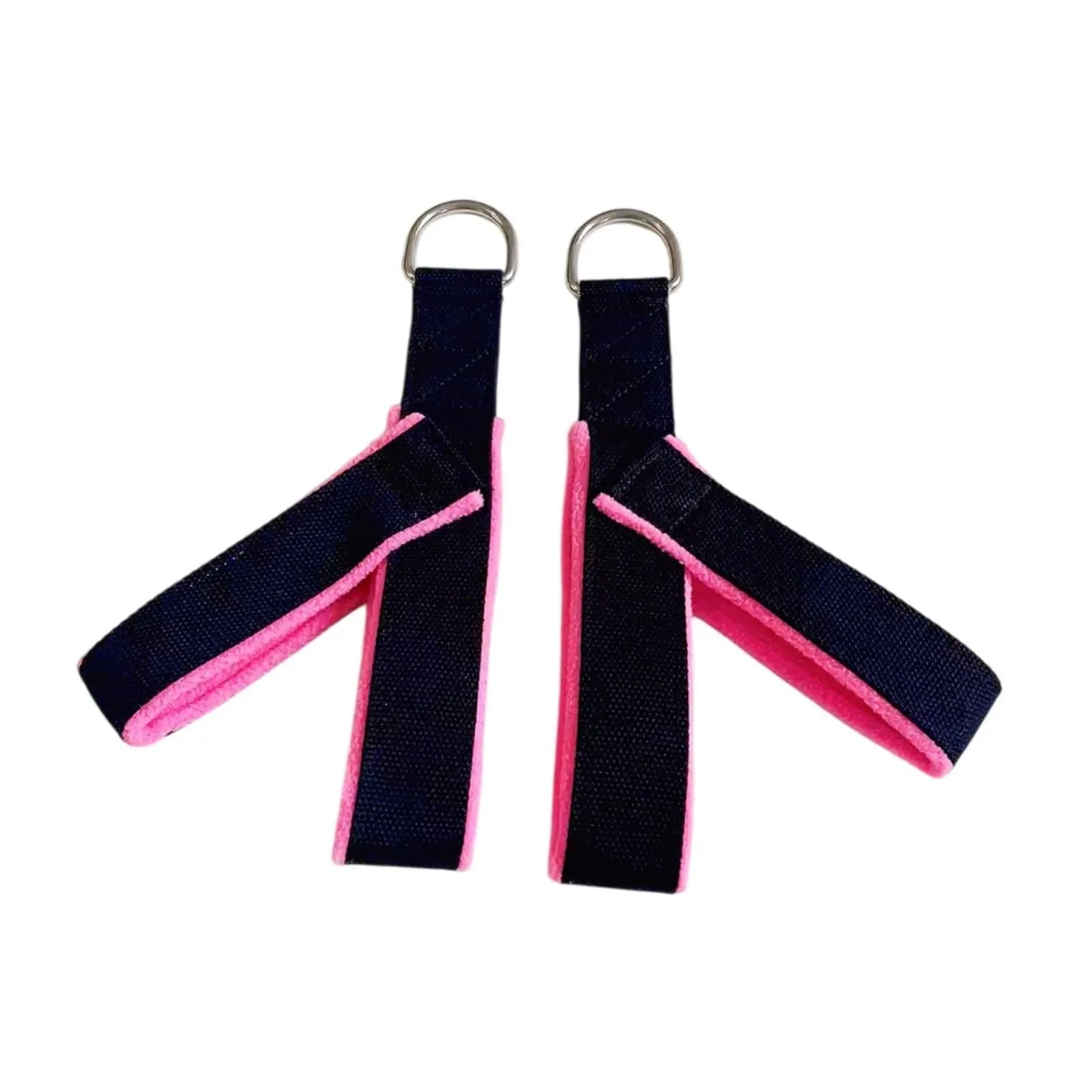 łóżko do jogi 2PCS Pilates Straps Reformer Paski D pierścień rdzeń talii tylne pętle nogi Pętle fitness do ćwiczeń mężczyzn w domu kobiety deska do ćwiczeń(Pink)