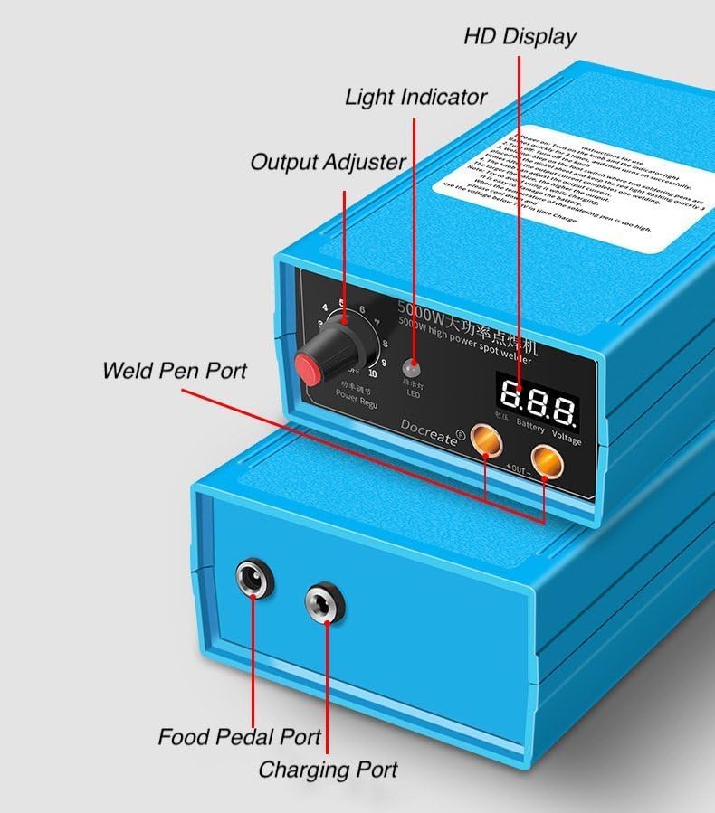 Image of Battery Spot Welder 5000W, Portable Welder Machine for 18650 Battery Pack, Handheld Spot Welding Machine
