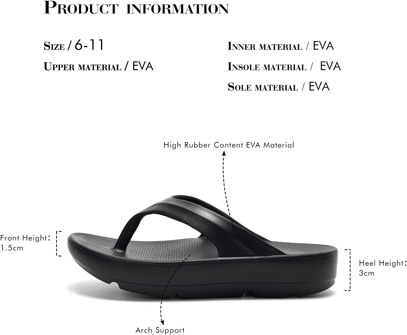 FUNKYMONKEY Women's Comfort Flip Flops with Arch Support - Lightweight EVA Thong Sandals for Walking, Beach, and Daily Wear - Cushioned Footbed & Anti-Slip Sole - Image 6