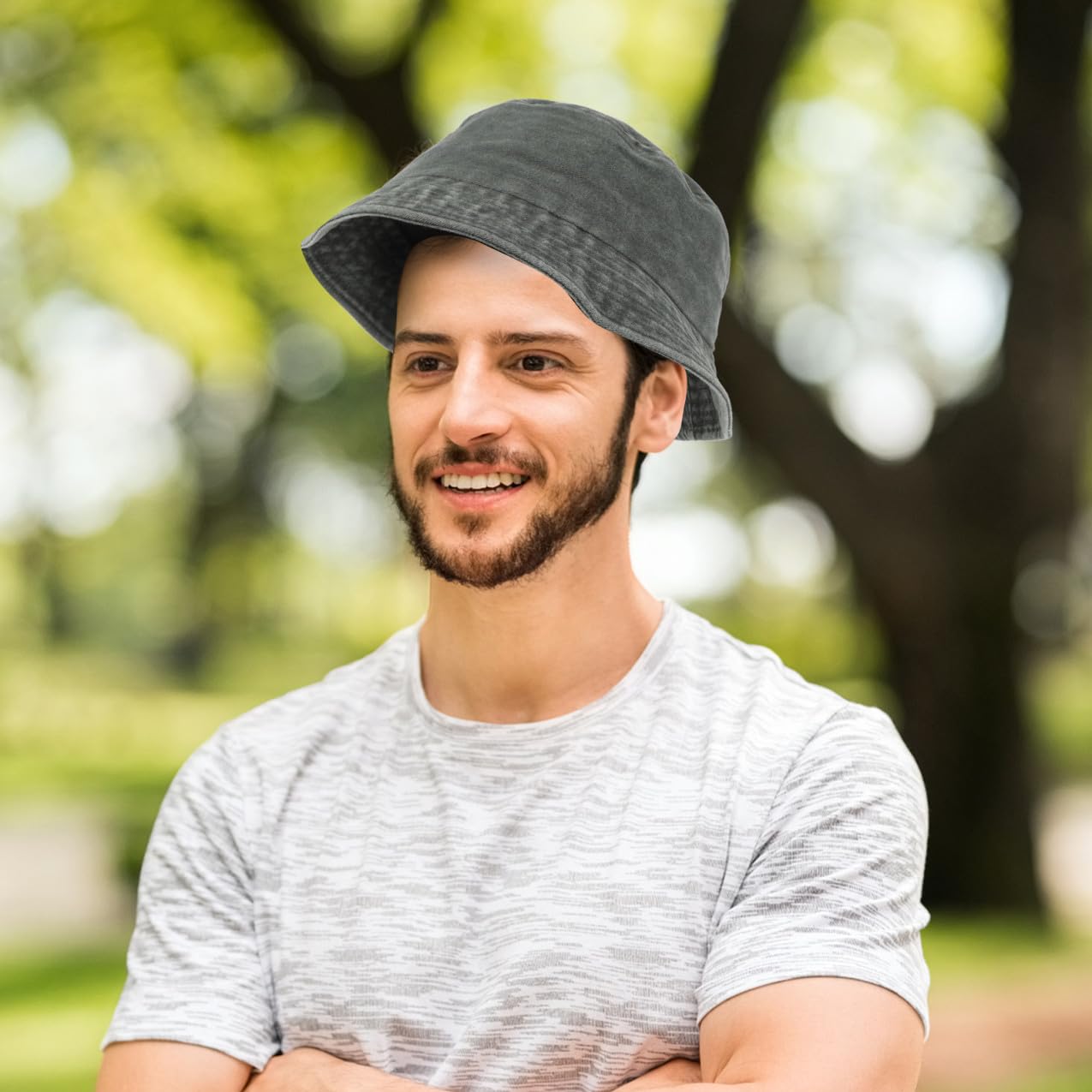 minkissy Cappello da Spiaggia con Protezione Solare A Larga da Uomo Nero Estivo da Barca A Rana Nero da Uomo da Surf Estivo in Cotone Lavato