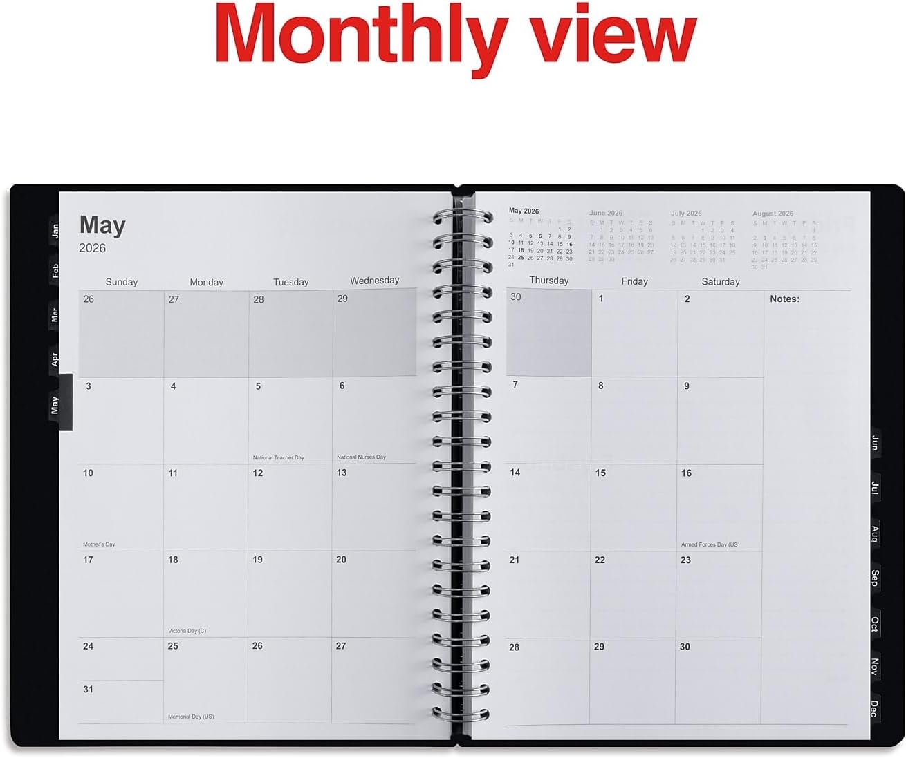 2026 Staples 8" x 11" Daily Appointment Book, Faux Leather Cover, Black (ST58453-26)