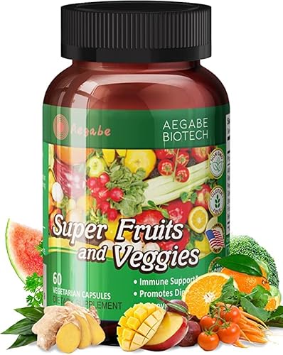 Fruits And Veggies Supplements,Contains 43,200 Mg Of 36 Natural Fruit And Vegetable Powders Per Bottle,2 Months Supply,For Women,Men,And Kids,Boosts Immunity,Gut & Digestive Health #TOP20