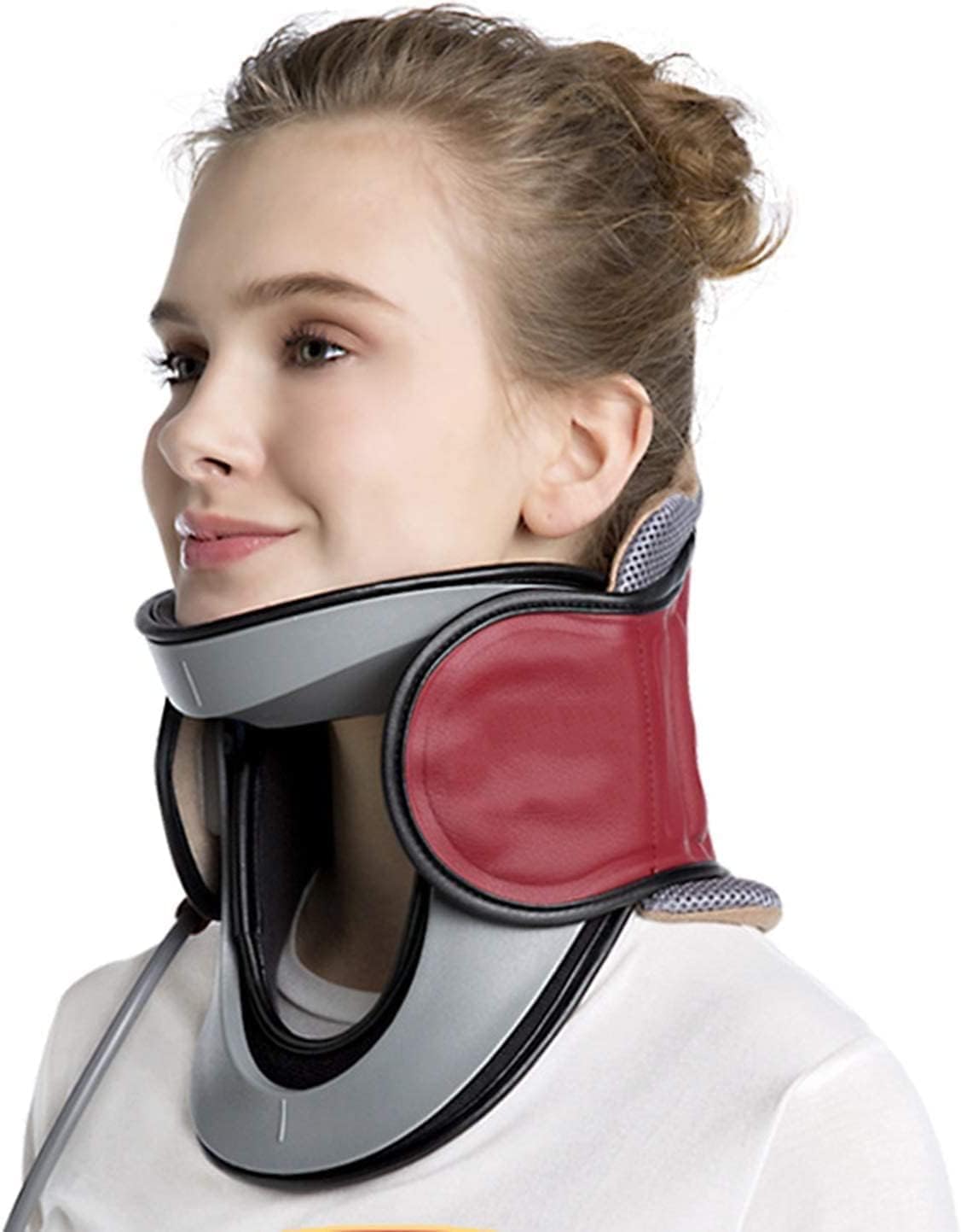 Neck Traction Device, Neck Stretcher for Neck and Shoulder Pain Relief Neck Care Recover Tool Cervical Traction Device for Adults Students(Beige)