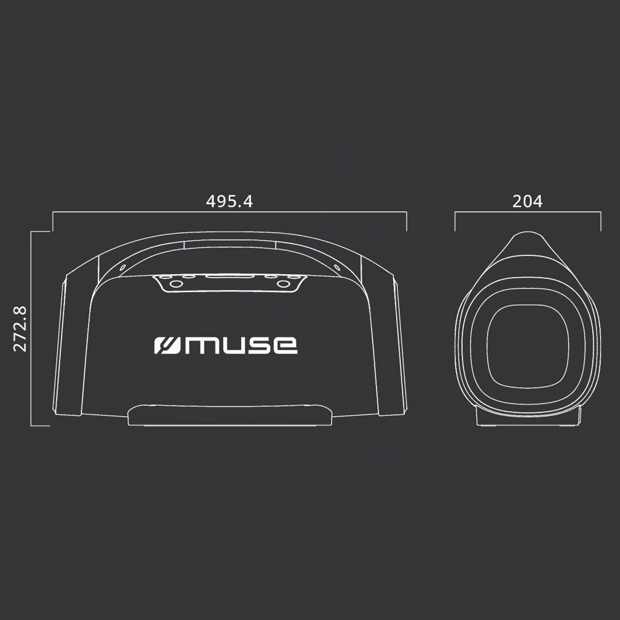 MUSE 300 Watt Schwarz tragbarer Bluetooth Lautsprecher, Splash-Proof, mit farbwechselnden LED-Lichtern, Wireless und Stereo Pairing, ideal für Outdoor, Wassergeschützt (IPX6)