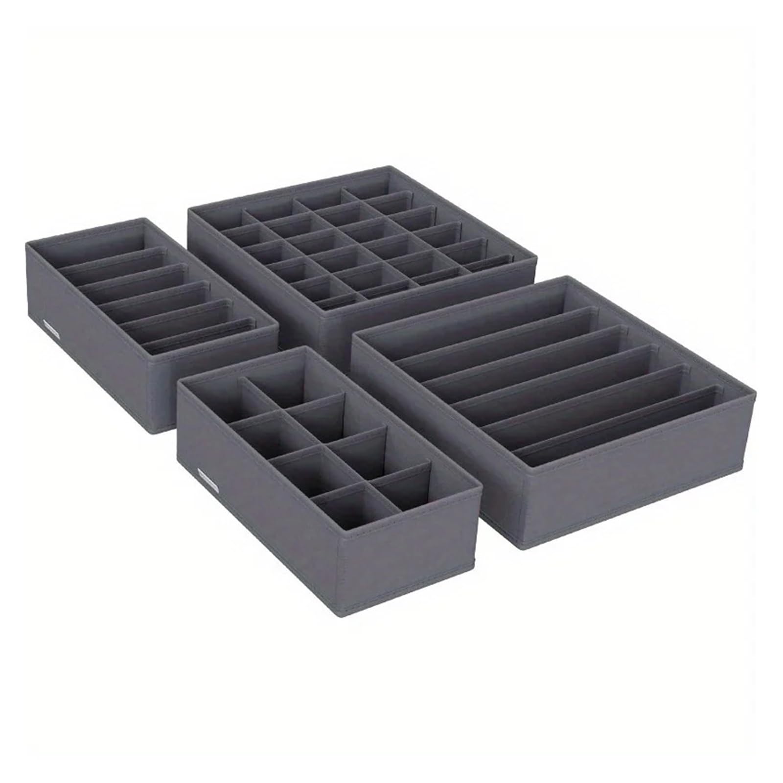 Fjoadnvm Grey Drawer Dividers 4Pcs Foldable Drawer Organizer Set Closet Storage System For Bras Socks Ties(Grey)