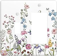 Vista 23 de Placa de pared dúplex de receptáculo de dispositivo de 1 gang de madera envejecida blanca gris con veta de tablón, cubierta de enchufe eléctrico