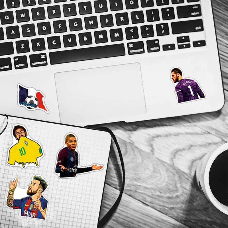 Yoimckay 50 Stück Fußball Sticker Set - Vinyl Aufkleber Für Laptop, Fahrrad & Wasserflaschen